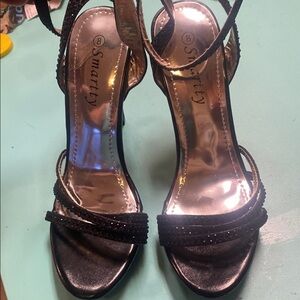 - Smartty Black Women's Strappy sparkly Heels